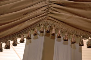 This lushous trim is made of rayon and acrylic fibers that are woven together beautifully to create large tassels.